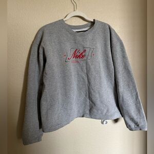 Nike Crewneck Sweatshirt Spell Out Letter Size XL Boxy Fit Red Grey Y2K
